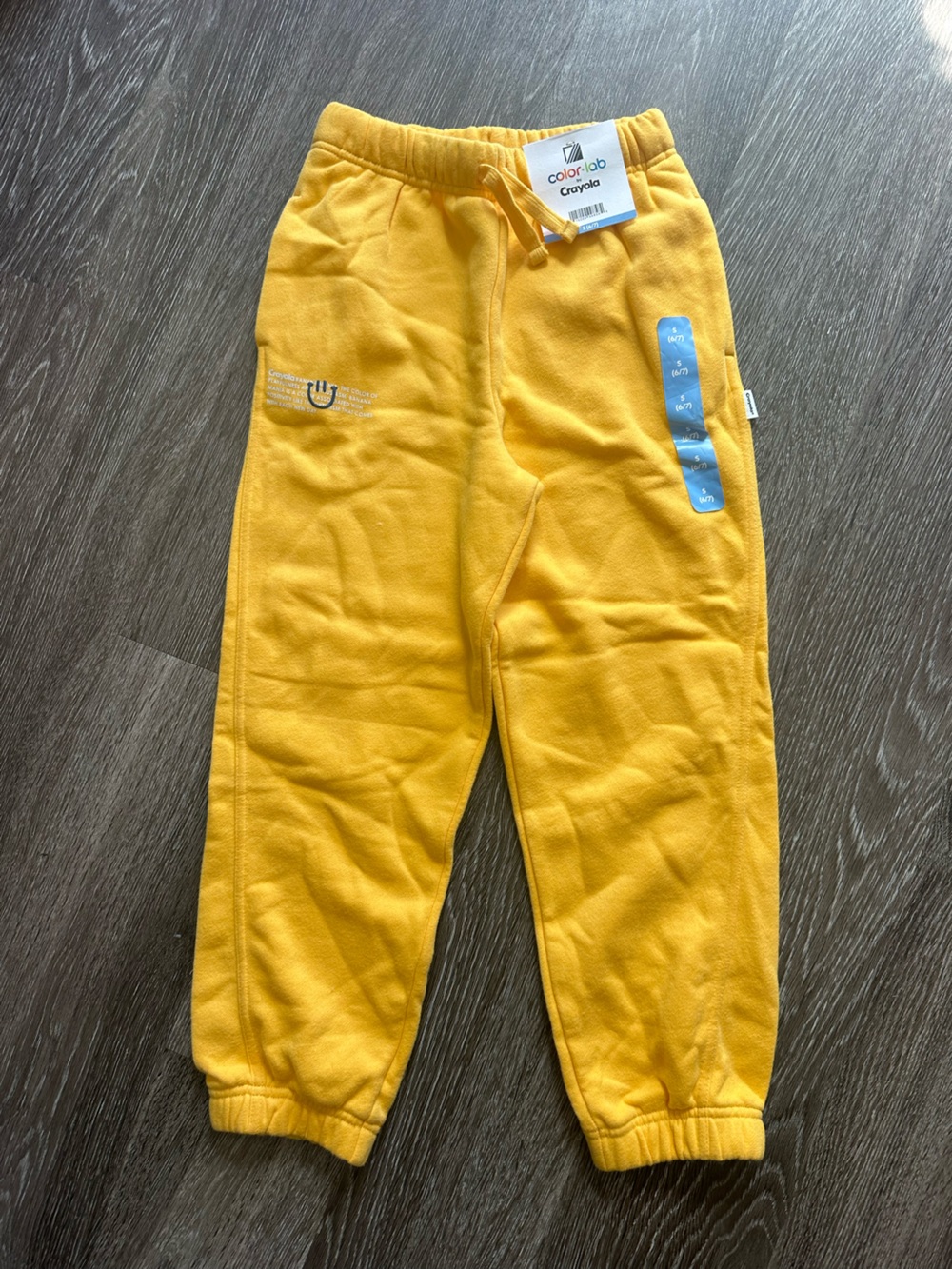 Crayola Bright Yellow Kids Fleece Joggers Size 6
